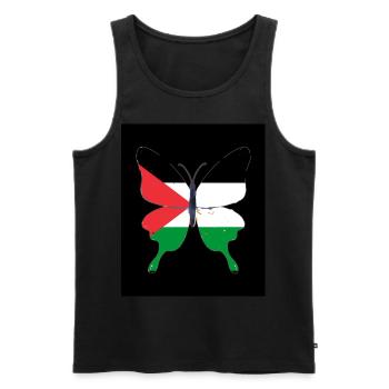 Palestine - Men's Premium Organic Tank Top - black - Front - Michal (187cm)