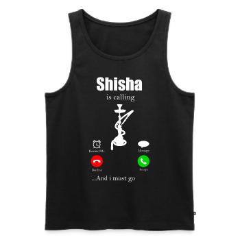 Shisha Tshirt Men Women's Hookah Pipe - Men's Premium Organic Tank Top - black - Front - AI Model Male 178 light (178cm)