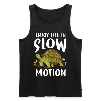 Turtle Relaxed Chill Sea Ocean Beach - Men's Premium Organic Tank Top - black - Front - Michal (187cm)