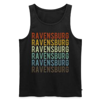Ravensburg City Retro Vintage - Men's Premium Organic Tank Top - black - Front - Michal (187cm)