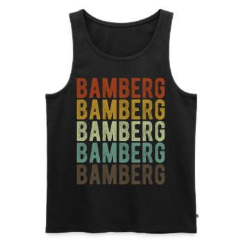 Bamberg Stadt Retro Vintage - Männer Premium Bio Tank Top - Schwarz - Vorne - Michal (187cm)
