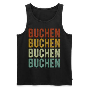 Buchen Stadt Retro Vintage - Männer Premium Bio Tank Top - Schwarz - Vorne - Michal (187cm)