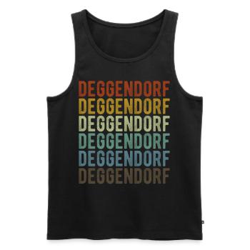 Deggendorf Stadt Retro Vintage - Männer Premium Bio Tank Top - Schwarz - Vorne - Michal (187cm)