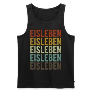 Eisleben Stadt Retro Vintage - Männer Premium Bio Tank Top - Schwarz - Vorne - AI Model Male 178 light (178cm)
