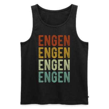 Engen Stadt Retro Vintage - Männer Premium Bio Tank Top - Schwarz - Vorne - Michal (187cm)
