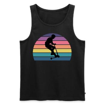 Stunt Scooter Freestyle Scootering Vintage Retro - Männer Premium Bio Tank Top - Schwarz - Vorne - AI Model Male 178 light (178cm)