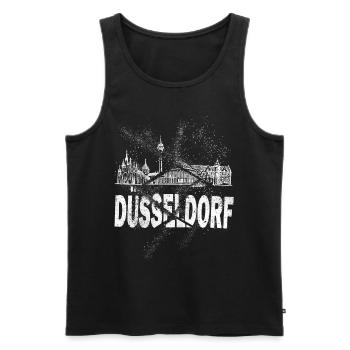 Düsseldorf Deutschland Stadt Skyline Grunge Splash - Männer Premium Bio Tank Top - Schwarz - Vorne - AI Model Male 178 light (178cm)