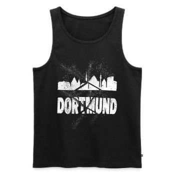 Dortmund Allemagne City Skyline Font Grunge - Débardeur bio Premium Homme - noir - Devant - AI Model Male 178 light (178cm)