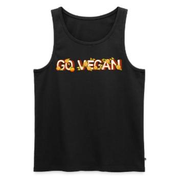 Go Vegan Agrumes Orange Fruits Lettres - Débardeur bio Premium Homme - noir - Devant - AI Model Male 178 light (178cm)
