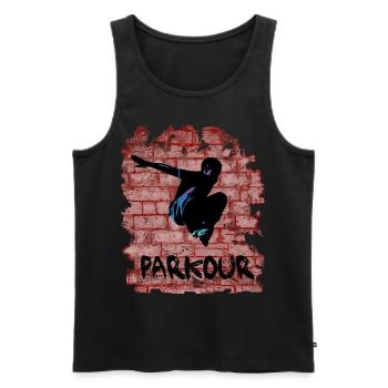 Parkour - Débardeur bio Premium Homme - noir - Devant - Michal (187cm)