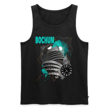 Bochum Deutschland Stadt Skyline Vintage Retro - Männer Premium Bio Tank Top - Schwarz - Vorne - Michal (187cm)