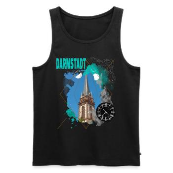 Darmstadt Deutschland Stadt Skyline Vintage Retro - Männer Premium Bio Tank Top - Schwarz - Vorne - Michal (187cm)
