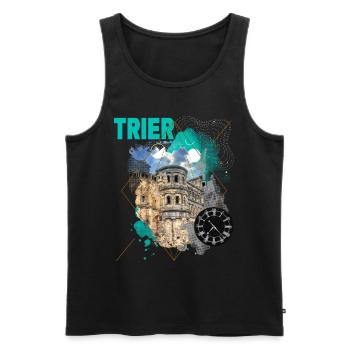 Trier Germany City Skyline Vintage Retro - Men's Premium Organic Tank Top - black - Front - Michal (187cm)
