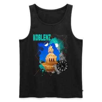 Koblenz Germany City Skyline Vintage Retro - Men's Premium Organic Tank Top - black - Front - AI Model Male 178 light (178cm)