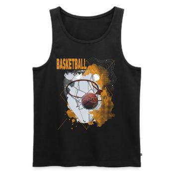 Basketball Korb Basketballer Dunking Sport Retro - Männer Premium Bio Tank Top - Schwarz - Vorne - Michal (187cm)