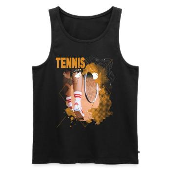 Tennis Tennis Player Player Vintage Retro - Men's Premium Organic Tank Top - black - Front - Michal (187cm)