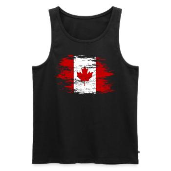 Drapeau du Canada utilisé - Débardeur bio Premium Homme - noir - Devant - AI Model Male 178 light (178cm)