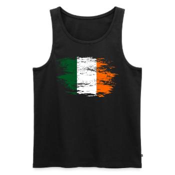 Drapeau de l’Irlande utilisé - Débardeur bio Premium Homme - noir - Devant - Michal (187cm)