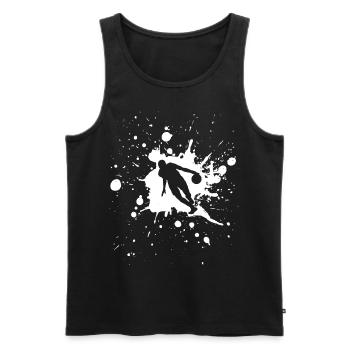 Basketball Dribble Man Blanc - Débardeur bio Premium Homme - noir - Devant - AI Model Male 178 light (178cm)