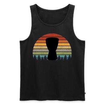 Djembe Player Drummer Music Drum Vintage Retro - Men's Premium Organic Tank Top - black - Front - AI Model Male 178 light (178cm)