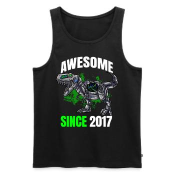 Génial depuis 2017 - 6ème anniversaire de dinosaure - Débardeur bio Premium Homme - noir - Devant - Michal (187cm)