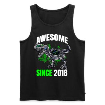 Génial depuis 2018 - 5ème anniversaire de dinosaure - Débardeur bio Premium Homme - noir - Devant - Michal (187cm)