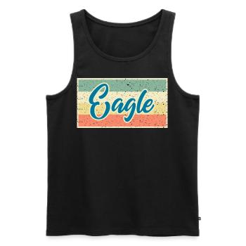 Eagle Shirt im Retro Look – Frei wie der Wind - Männer Premium Bio Tank Top - Schwarz - Vorne - Michal (187cm)
