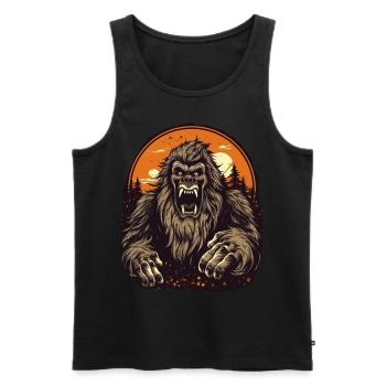 Sasquatch Folklore Geschenk Gruseliges Bigfoot - Männer Premium Bio Tank Top - Schwarz - Vorne - AI Model Male 178 light (178cm)