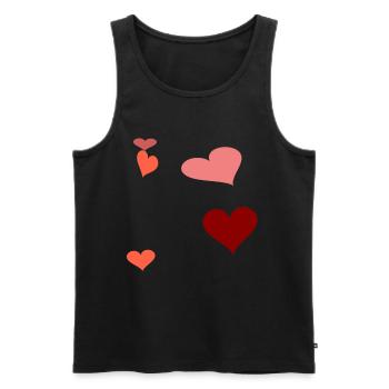 Heart Heart Warm Gift Idea Birthday - Men's Premium Organic Tank Top - black - Front - AI Model Male 178 light (178cm)