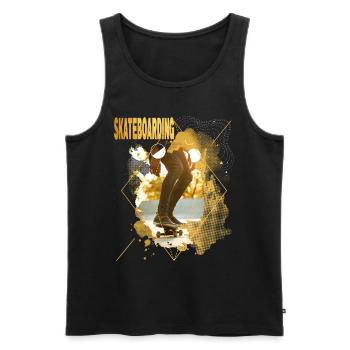 Skateboarding Skate Skater Skateboard Sk8 Gold - Männer Premium Bio Tank Top - Schwarz - Vorne - Michal (187cm)