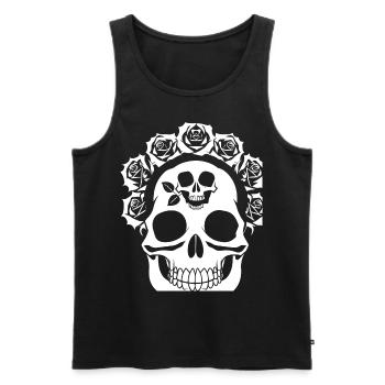 Horror Schädel Schädel Kunst Schädel Gothic Heavy Metal - Männer Premium Bio Tank Top - Schwarz - Vorne - AI Model Male 178 light (178cm)