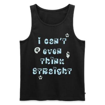 I Can't Even Think Straight Blue Błękitny Love - Men's Premium Organic Tank Top - black - Front - AI Model Male 178 light (178cm)