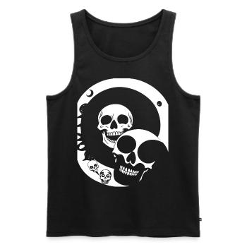 Horror Skull Skull Art Skull Gothic Heavy Metal - Men's Premium Organic Tank Top - black - Front - Michal (187cm)