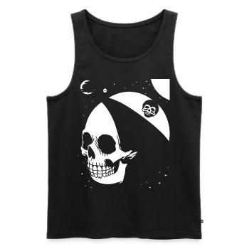 Horror Skull Skull Art Skull Gothic Heavy Metal - Men's Premium Organic Tank Top - black - Front - Michal (187cm)
