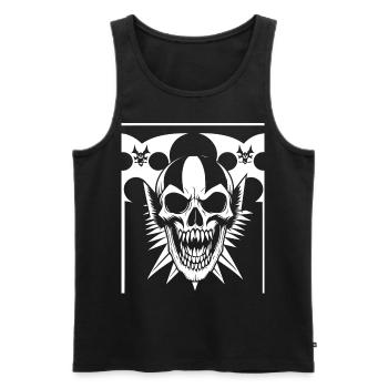 Horreur Crâne Crâne Art Crâne Gothique Heavy Metal - Débardeur bio Premium Homme - noir - Devant - AI Model Male 178 light (178cm)