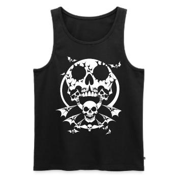 Horror Skull Skull Art Skull Gothic Heavy Metal - Men's Premium Organic Tank Top - black - Front - AI Model Male 178 light (178cm)
