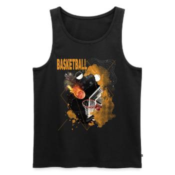 Basketball Fire Basketball Player Dunking Sport Retro - Men's Premium Organic Tank Top - black - Front - Michal (187cm)
