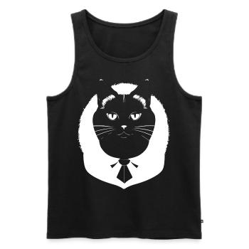 Lustige Katzensilhouette Freche Spaßkatzen - Männer Premium Bio Tank Top - Schwarz - Vorne - Michal (187cm)