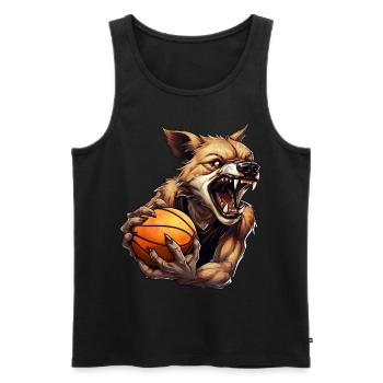 Hyène de basket-ball - Débardeur bio Premium Homme - noir - Devant - Michal (187cm)