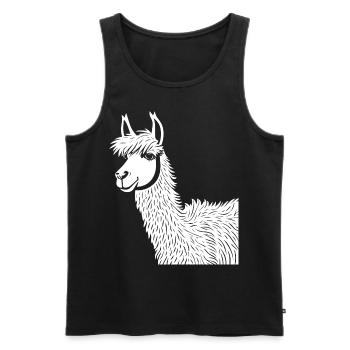 Lustige Lama Silhouette Freche lustige Lamas - Männer Premium Bio Tank Top - Schwarz - Vorne - Michal (187cm)