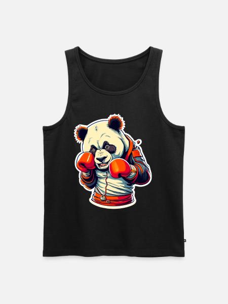 Panda Boxen - Männer Premium Bio Tank Top - Schwarz
