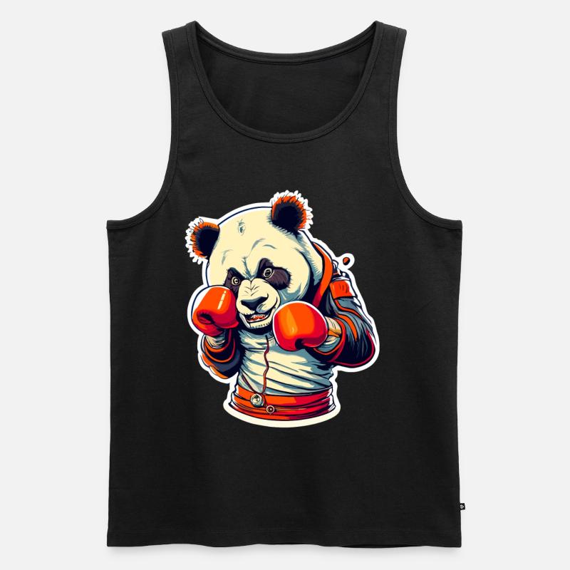 Panda Boxen - Männer Premium Bio Tank Top - Schwarz