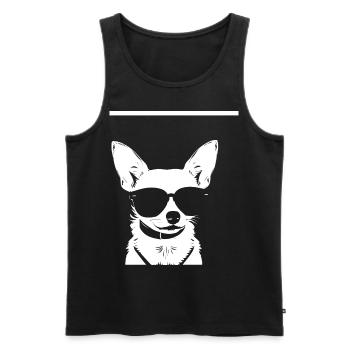 Chihuahua drôle portant des lunettes de soleil Chihuahuas - Débardeur bio Premium Homme - noir - Devant - Michal (187cm)