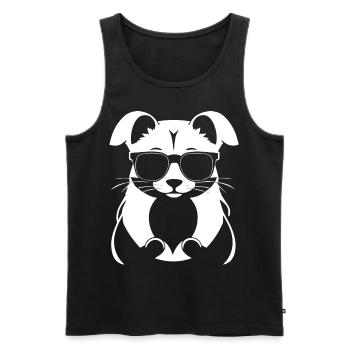 Frettchen mit Sonnenbrille Coole Frettchen - Männer Premium Bio Tank Top - Schwarz - Vorne - Michal (187cm)