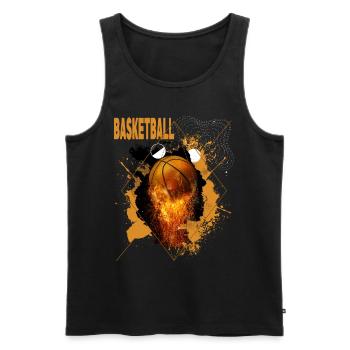 Basket-ball Feu Joueur De Basket-ball Dunking Fan De Sport - Débardeur bio Premium Homme - noir - Devant - AI Model Male 178 light (178cm)