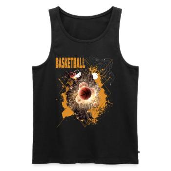 Basketball Basketballer Dunking Sport Fan Verein - Männer Premium Bio Tank Top - Schwarz - Vorne - Michal (187cm)