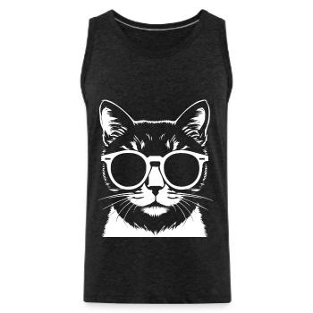 Mignon Anime Girl Gothique Manga Lunettes de soleil de conte de fées - Débardeur bio Premium Homme - charbon - Devant - Alexander (188cm)