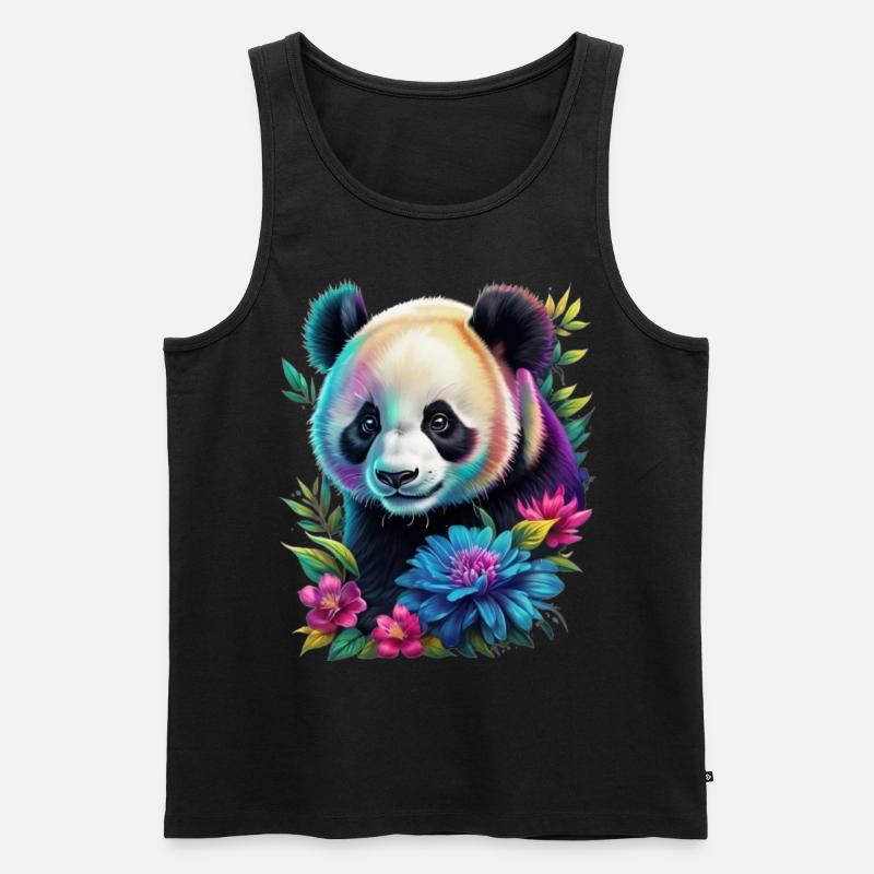Panda - Männer Premium Bio Tank Top - Schwarz
