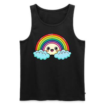 Sweet Rainbow - Men's Premium Organic Tank Top - black - Front - Michal (187cm)