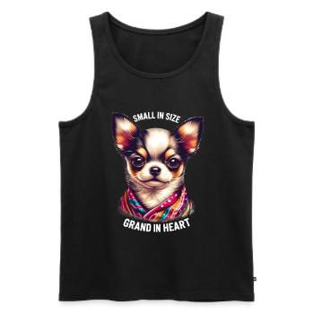 Chihuahua Small In Size Grand In Heart - Men's Premium Organic Tank Top - black - Front - Michal (187cm)